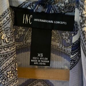 INC International Concepts Navy and Gray Patterned sheer vest
